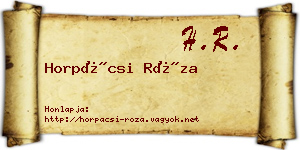 Horpácsi Róza névjegykártya