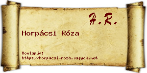 Horpácsi Róza névjegykártya