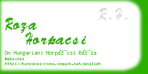 roza horpacsi business card